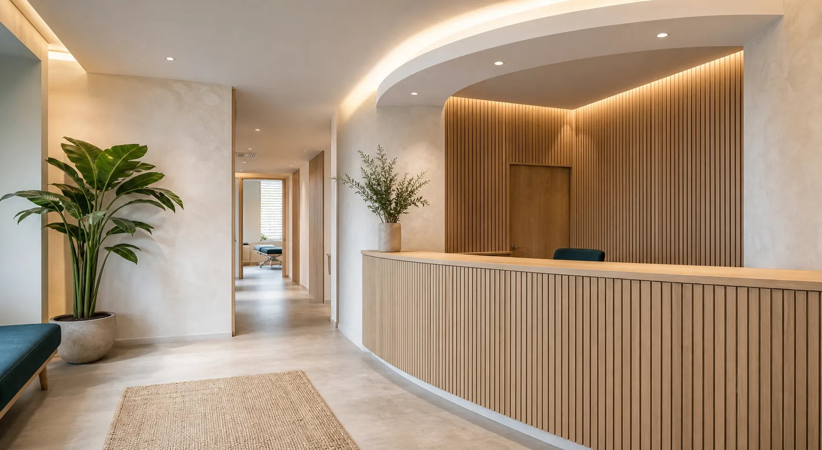 Een rustige, moderne chiropractiepraktijk